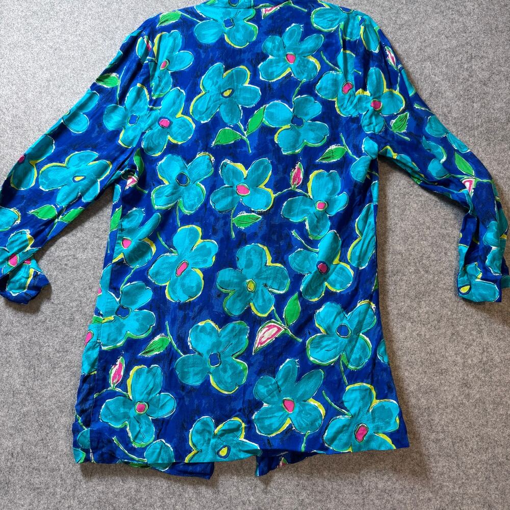 Vintage USA Made Floral Rayon Blazer Jacket Womens Size 8 Art To Wear - Picture 3 of 9